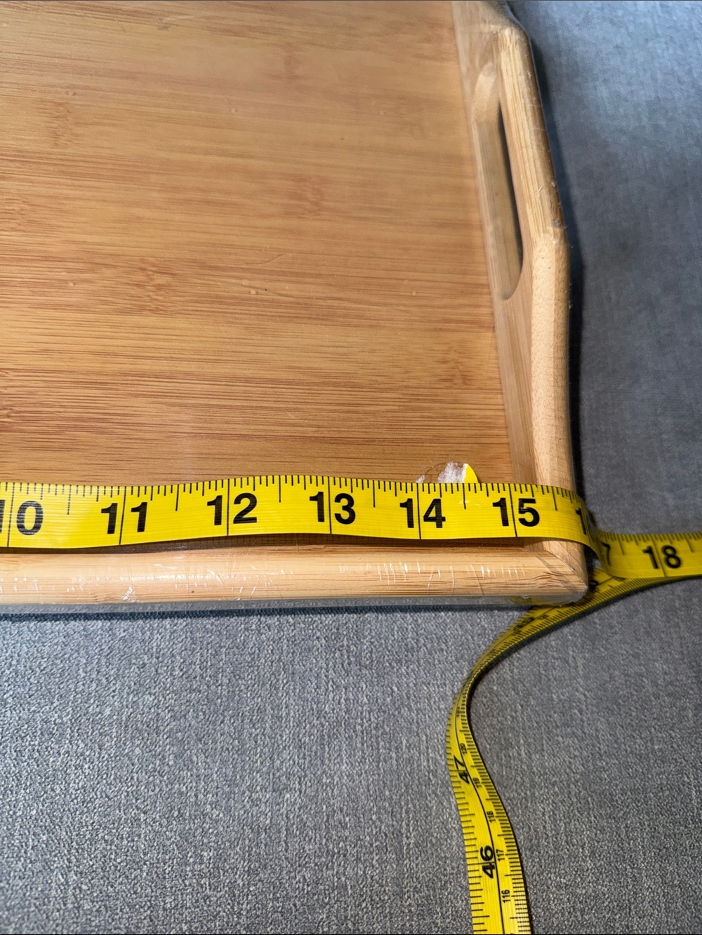 Raised Bamboo Serving Tray with Handles - Picture 3 of 4